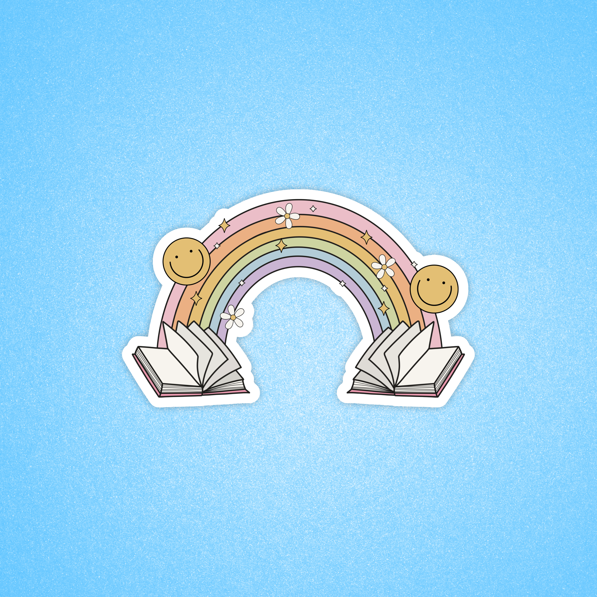Books and rainbow